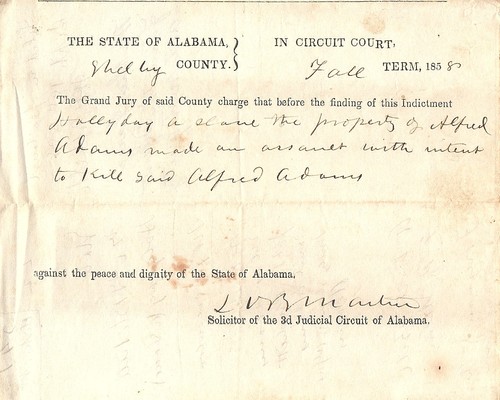 State vs Holiday (Hollyday), a Slave, Regarding Assault 39A Packet 73
